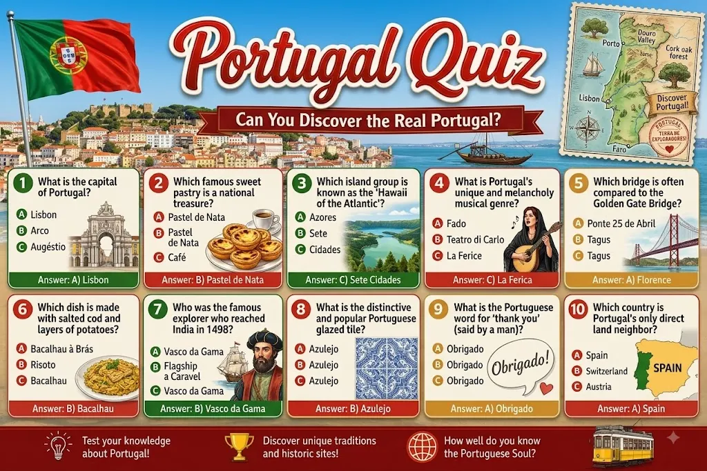 Portugal Quiz: Test Your Knowledge of Portuguese History, Culture & Geography
